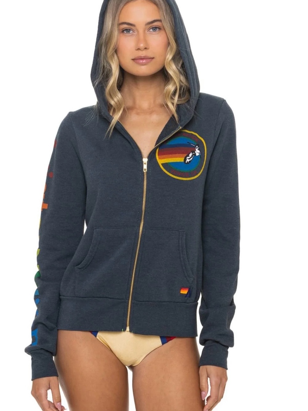 Aviator Nation VENICE Hoodie, Charcoal, XS
